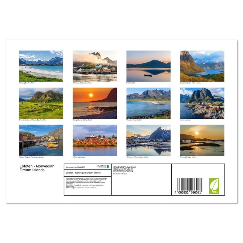 Lofoten - Norwegian Dream Islands (Monthly Wall Calendar 2026 16.5"
