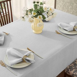 SASTYBALE Gray Tablecloth Rectangle, Spillproof Table Cloth Wrinkle Resistant Washable Textured Grey Table Cover for Kitchen Dinning Parties Farmhouse Outdoor 52" x 70"