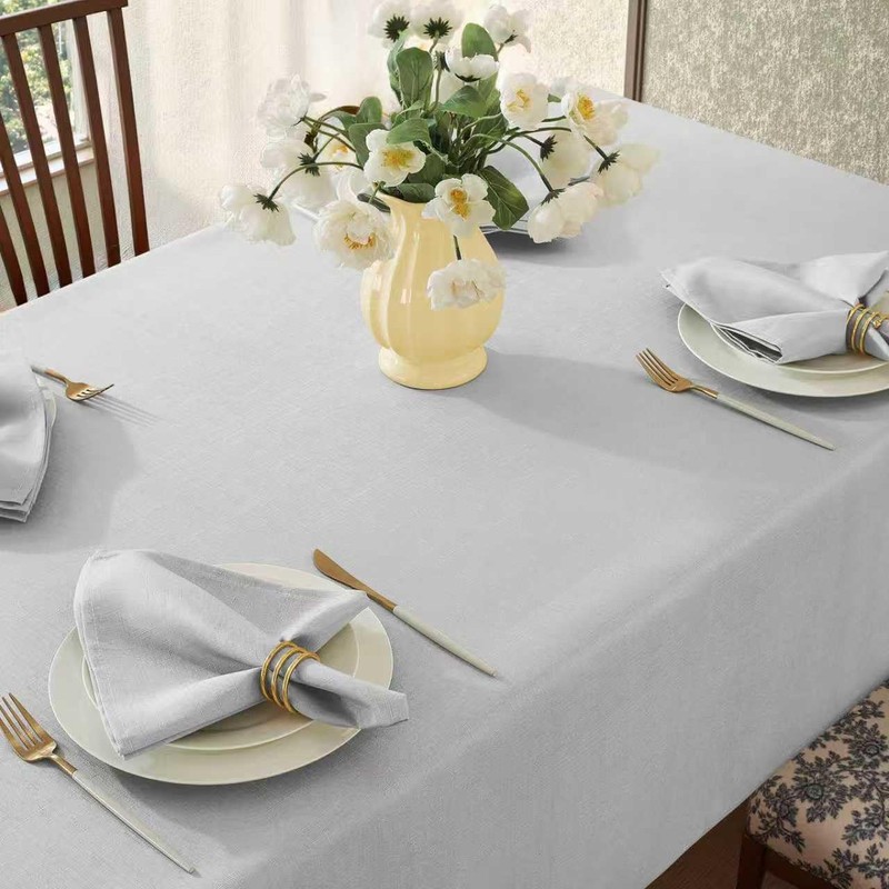 SASTYBALE Gray Tablecloth Rectangle, Spillproof Table Cloth Wrinkle Resistant Washable