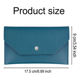 WADY Slim Leather Cash Envelope Wallet- Blue Cash Holder for Bills, Receipts & Checks | Reusable Budget Organizer Travel Currency Wallet Portable Leather Cash Envelopes for Women & Men