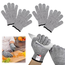2 Pairs of Cut Protection Gloves Children, Carving Gloves for Children, Level 5 Protection, Cut Protection Gloves, Kitchen, Cut-resistant Gloves, Children, Cut-resistant Gloves, Kitchen for 5-8 Years