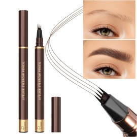 Espoce 2 Pack Eyebrow Pen, Waterproof Microblading Eyebrow Pencil, 4 Tip Precise Eye Brow Makeup Pen for Women to Effortlessly Create Hair Like Natural Brows, Non Dry Out and Last All Day (Espresso)