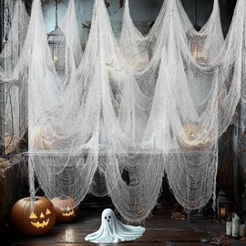 5 PCS Halloween Creepy Cloth Decoration, Halloween Scary Gauze, Creepy Decoration, Haloween Party Supplies Decorations, for Haloween Party Supplies Decorations Outdoor Yard Home Wall Decor (WHITE)