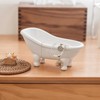 1piece 5.6" White Ceramic Mini Bathtub Soap Dish Small Planter