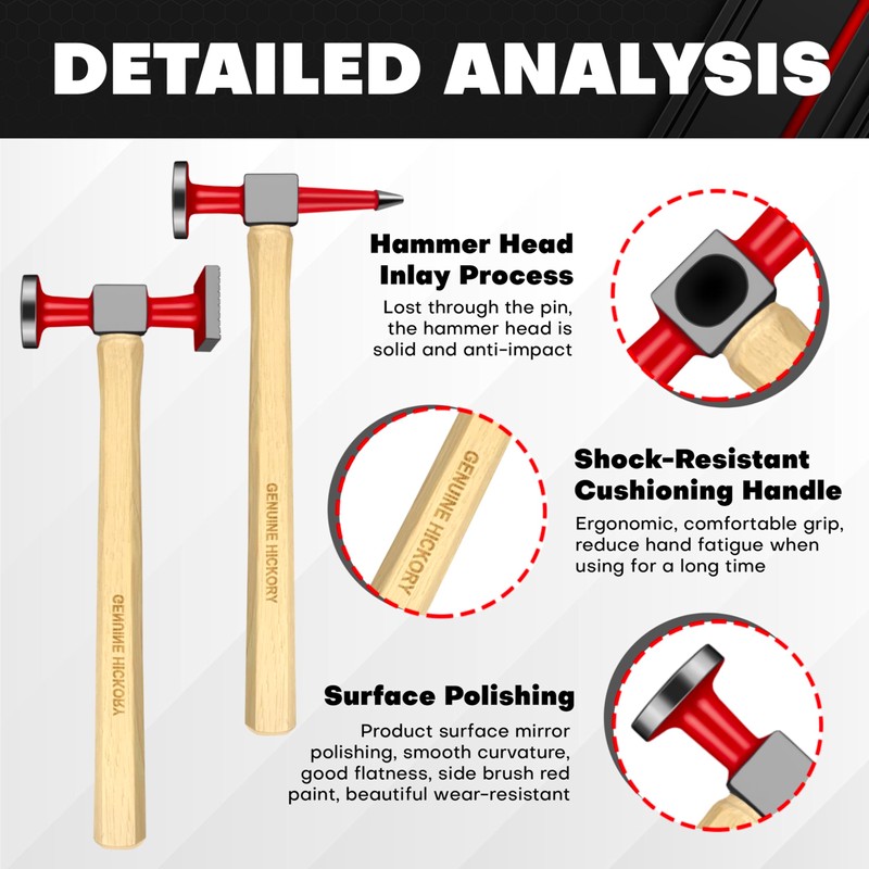 C&T 6 Piece Heavy Auto Body Repair Tool Hammer Dolly