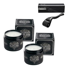 Kit Maximus Inc: 2 B?lsamos para Barba y 1 Dermaroller ? F?rmula con Bergamota y Biotina ? Tratamiento para Cuidado y Fortalecimiento de la Barba ? Id