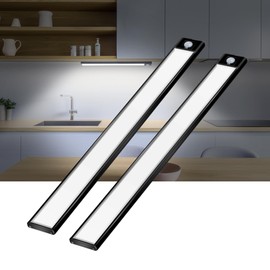 COLIJOY 69 LED Under Cabinet Lights Indoor 2 Pack, 3000mAh Rechargeable Battery Operated Lighting, Wireless Motion Sensor Closet Lights, Under Counter Lights for Kitchen