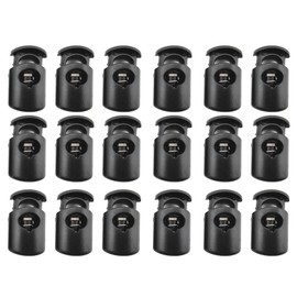 50PCS Cord Locks, Height 2.5cm End Spring Stop Toggle Stoppers for Shock Cord Drawstrings Lanyard, Single Hole Cord Locks Adjuster (Black)