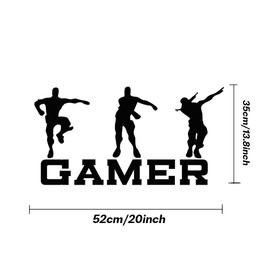 Gamer Wall Decal, Game Wall Stickers Murals, Vinyl Art Design Gamers World Wall Decor for Teen Kids Boys Bedroom Playroom Home Decoration Wallpaper