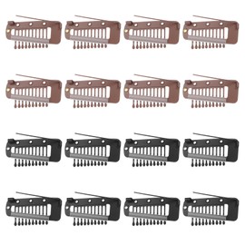 16pcs 10-Teeth Wig Clips to Secure Wig No Sew,Clips for Hair Extensions Invisible Strong Hijab Pins Chunni Clip for Woman Veil Hair Extensions Hairpieces