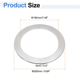 HARFINGTON 2pcs Wall Split Flange 7.48" (190mm) Stainless Steel Round Self-Adhesive Split Flange Pipe Cover Clip-on Escutcheon Collar for Floor Ceiling Bathroom Kitchen Toilet