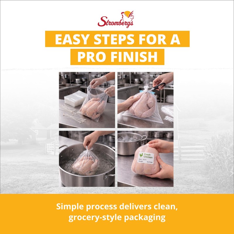 Stromberg's Small Turkey Heat Shrink Bags, Large Chicken Poultry Freezer