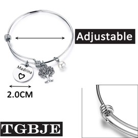 Godparent Gifts Thanks for Being An Awesome Godmother/Godfather Keychain First Communion Gift Thank You Gift For Godparents (madrina bangle)