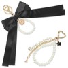 FdcLixuvol Bow Keychain, 2PCS Pearl Keychain Wristlet Keychains Cute Purse