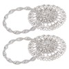 2Pcs Magnetic Curtain Tiebacks Stainless Steel Sparkling Crystal Flower Curtain