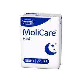 MoliCare Pad Night - Anatomically Shaped Incontinence Pads for Light Bladder Weakness, for Women and Men, Pack of 30