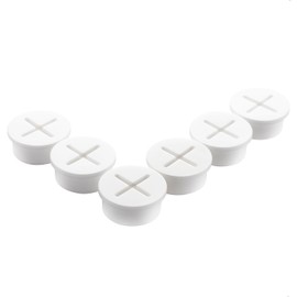 keenkee 6 PCS Flexible Silicone Cable Cord Grommet 1 Inch White Grommets in Desk, Table, and Other Furnitures for Hole Cover, Cable Management, Wire Organizer, Cable Pass Through