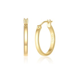 14K Gold Hoop Earrings for Women, 20mm Vermeil Gold Earrings, Hypoallergenic Lightweight Everyday Jewelry, 14K Gold Plated 925 Sterling Silver