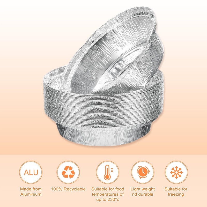 sourcing map 20pcs Aluminum Foil Pie Pans 6.3" Round Disposable