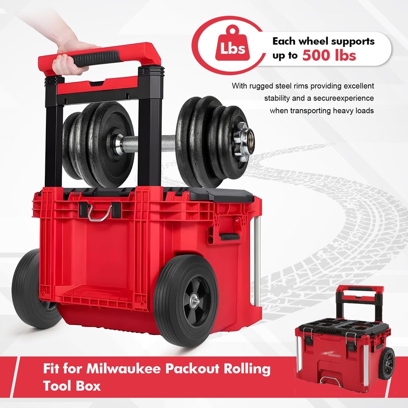 2 Pack 9.3 Inch Packout Toolbox Wheels,Replacement Wheels fit for