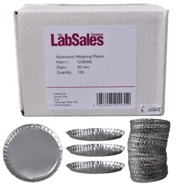 Labsales Aluminium Weighing Boats Plates For Professional And Home Labs For The Weighing Of Any Samples, 72mm x 8mm Pack Of 100
