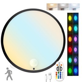 CLAKAP Motion Sensor Ceiling Light, Rechargeable Battery Powered Ceiling Light with 15 Color Temperatures, Motion Activated Closet Light with Magnetic Base for Shower Stairs Hallway Porch Garage Shed