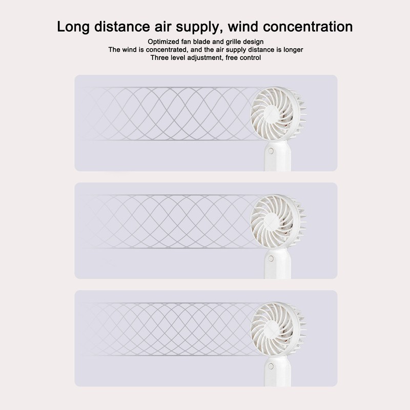 Handheld Fan 5V 3 Levels Wind Adjustment USB Charging Grille