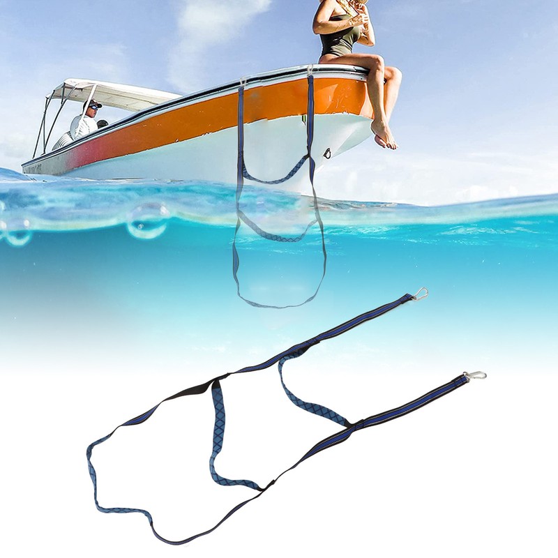 Marine Boat Rope Ladder Boarding Steps with Hooks Nylon Blue