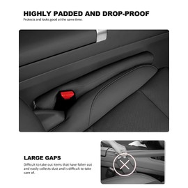 Nosxxus Leather Car Seat Gap Filler Spacer Universal Seat Gap Filler Plug for Car SUV Truck Fit Organizer Fill The Gap Between Seat and Console Stop Things from Dropping