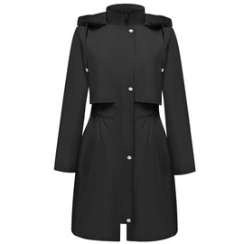 Bloggerlove Rain Jacket for Women Waterproof with Hood Trech Coat for Women Lightweight Raincoats Packable Windbreaker