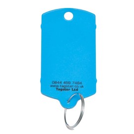 Key tags - Vehicle plastic UNPRINTED key tags (200) with metal rings (Blue)
