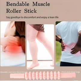 KINTEGOOD Muscle Roller Stick, 10 Rollers, 180-Degree Bendable Design, Fascia Massage Tool for Legs and Back Recovery
