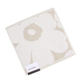 Marimekko 70233 810 Hand Towel, 11.8 x 11.8 inches (30 x 30 cm), Unikko, Beige x White