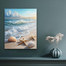 Paint by Numbers Kit for Adults Beginner Beach DIY Painting Kits for Adults Ocean Easy Adult Paint by Number Kits on Canvas Color by Numbers for Gifts Home Wall Decor 16x20 Inch