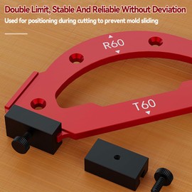 7pcs Corner Radius Template Radius Jig Router with Removable Clip 18 Shapes Arc Cutting Auxiliary Tool for Woodworking R10 R20 R30 R35 R40 R50 R60