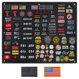 AXEN Tactical Patch Display Panel Holder Board, Military Patches Display Organizer for Collection Army Combat Morale Emblems, Black Middle Size