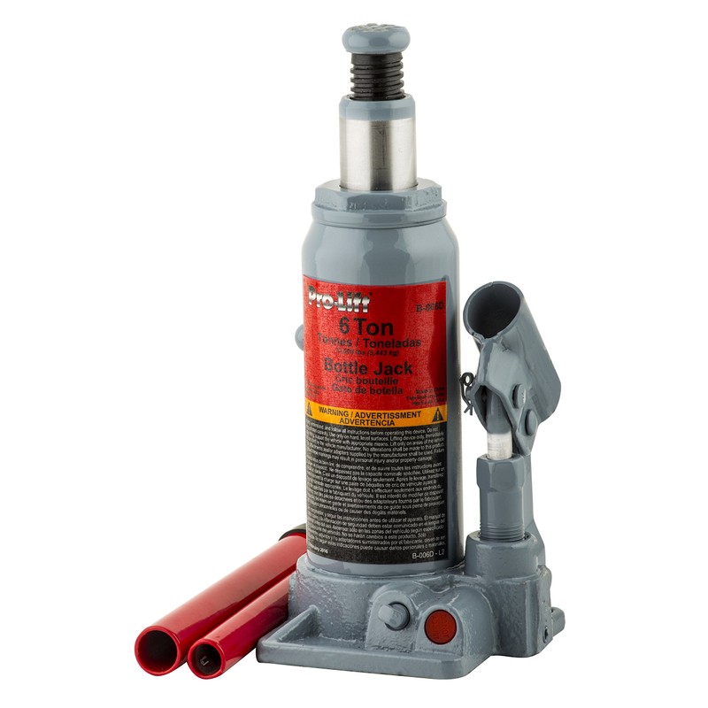 Pro-Lift B-006D Grey Hydraulic Bottle Jack - 6 Ton Capacity