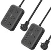 2 Pack Power Strip with 6 Outlets(2 Side) and 4