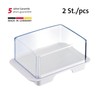 Westmark 208622E3 Fridge Butter Dishes, Plastic, Exclusive, White/Transparent, Transparent