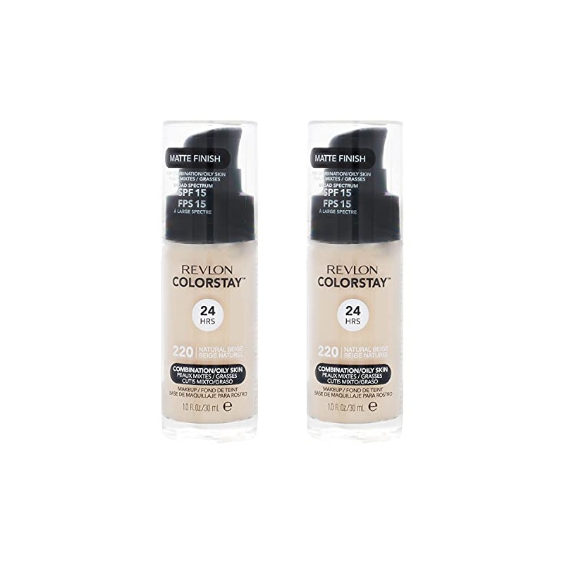 2 x Revlon Colorstay Pump 24HR Make Up SPF15 Comb/Oily