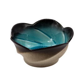 Mino Ware 520-0155 Yamasaku Kiln "Flower Atsuga" Flower Shaped Small Bowl Plate 4 Dimensions Diameter Approx. 4.7 inches (12 cm), Turkish Blue, Light Blue, Made in Japan