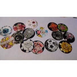 Unbranded Pre Cut One Inch Bottle Cap Images GEM GLASS DIAMOND FLOWERS  Free Shipping - photo, 15 images