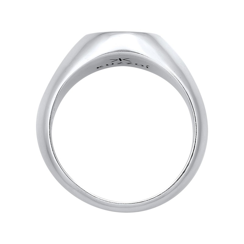 Kuzzoi Signet Ring Men's Ring Smile Solid 925 Sterling Silver