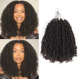 Shoobidoo 14 Inch Pre-looped Yanky Twist Crochet Hair 9 Packs Pre-twisted Passion Twist Crochet Hair Micro Spring Twist Crochet Hair Synthetic Crochet Hair Extensions