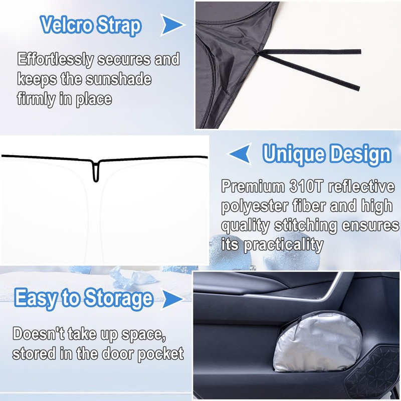 Windshield Sun Shade for 2009-2018 Dodge RAM 1500 Foldable Front