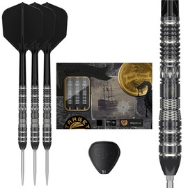 TARGET Japan Black Marque Dragon 3.0 Steel Tip Darts with Kflex, 23G | 90% Tungsten Dart Set, K-Flex Flights and Shafts No.6, Nano Swiss Points, Player Leslie Lee