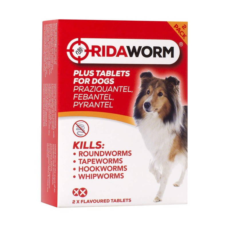 RidaWORM Dog Tablets, One Size, Pack of 2