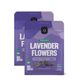 FGO Organic Dried Lavender Flowers, Extra Grade Dried Buds, Imported From France for Culinary or Sachet Bags, 16oz Bulk, Packaging May Vary (Pack of 2)