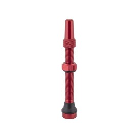 Black Ox Tubeless Bike Valve Stems 50mm Alloy Red Pair - Lightweight & Anti-Clog