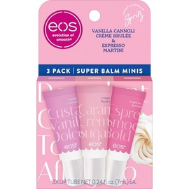 eos Dolce Vita - Mini bálsamo hidratante de edición limitada 24H, tratamiento labial hidratante, para labios secos, tamaño de viaje, manteca de karité, libre de crueldad, 0.169 onzas líquidas, paquete de 3